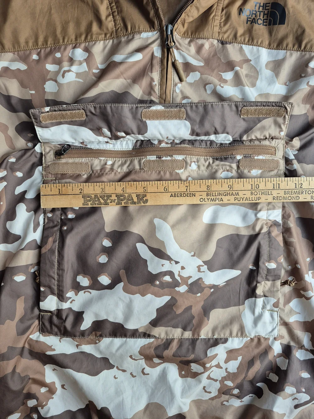 The North Face Men’s Brown Camouflage Pullover Anorak Windwall Jacket